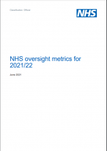 NHS oversight metrics for 2021/22